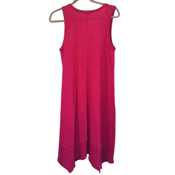 Soft Surroundings Pink Handkerchief Hem Midi Tank Dress Size Petite Medium - Picture 2 of 6